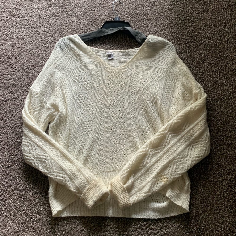 Hollister White Knit Sweater
